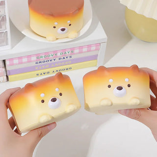 Cheese Puppy Cake Slow Rising Squishie Pan Puppy Squishie Toy by The Kawaii Shoppu | The Kawaii Shoppu