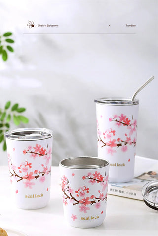 Cherry Blossom Stainless Steel Thermal Mug