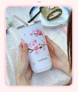 Cherry Blossom Stainless Steel Thermal Mug