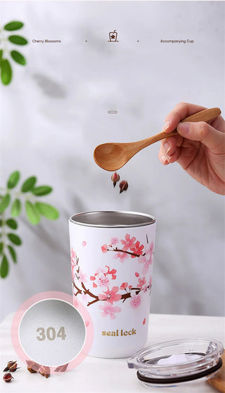 Cherry Blossom Stainless Steel Thermal Mug