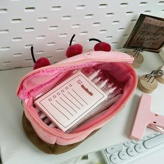 Cherry Cake Pencil Case Cute Large Capacity Stationery Bag for School & Desk Organisation