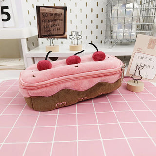 Cherry Cake Pencil Case Cute Large Capacity Stationery Bag for School & Desk Organisation