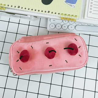 Cherry Cake Pencil Case Cute Large Capacity Stationery Bag for School & Desk Organisation