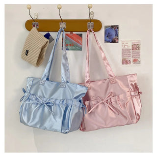 Cottage Core Elegant Bow Totebag 40X10X25cm by The Kawaii Shoppu | The Kawaii Shoppu