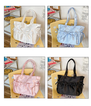 Cottage Core Elegant Bow Totebag 40X10X25cm by The Kawaii Shoppu | The Kawaii Shoppu