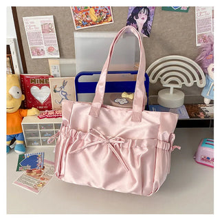 Cottage Core Elegant Bow Totebag 40X10X25cm by The Kawaii Shoppu | The Kawaii Shoppu