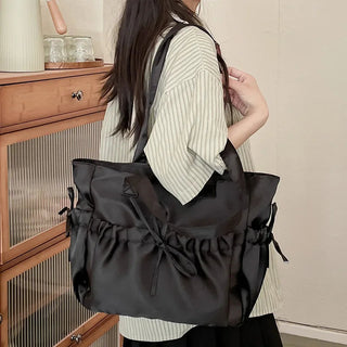 Cottage Core Elegant Bow Totebag 40X10X25cm by The Kawaii Shoppu | The Kawaii Shoppu