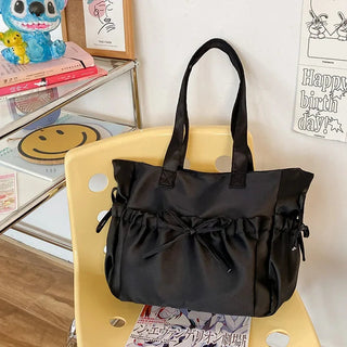 Cottage Core Elegant Bow Totebag 40X10X25cm by The Kawaii Shoppu | The Kawaii Shoppu