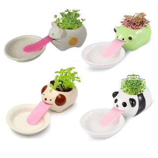 Cute Animal Drinking Ceramic Plant pot Home & Garden by The Kawaii Shoppu | The Kawaii Shoppu