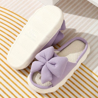 Cute Bowknot Linen Slippers