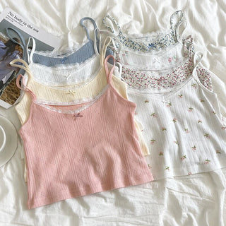 Cute Camis Floral Summer Crop Top One Size Clothing and Accessories by The Kawaii Shoppu | The Kawaii Shoppu