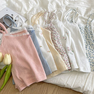 Cute Camis Floral Summer Crop Top One Size Clothing and Accessories by The Kawaii Shoppu | The Kawaii Shoppu