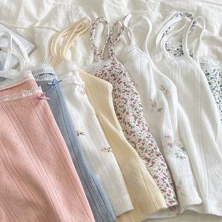 Cute Camis Floral Summer Crop Top One Size Clothing and Accessories by The Kawaii Shoppu | The Kawaii Shoppu