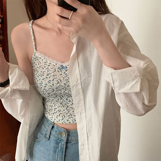 Cute Camis Floral Summer Crop Top One Size Clothing and Accessories by The Kawaii Shoppu | The Kawaii Shoppu
