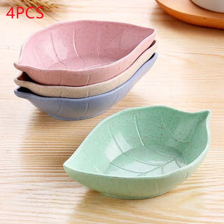 Cute Dipping Bowls Heart / Leaf Small Wheat fiber + PP Pink Bowls for Dipping Sauce - Eco Friendly Kitchenware