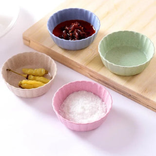 Cute Dipping Bowls Heart / Leaf Small Wheat fiber + PP Pink Bowls for Dipping Sauce - Eco Friendly Kitchenware