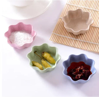 Cute Dipping Bowls Heart / Leaf Small Wheat fiber + PP Pink Bowls for Dipping Sauce - Eco Friendly Kitchenware