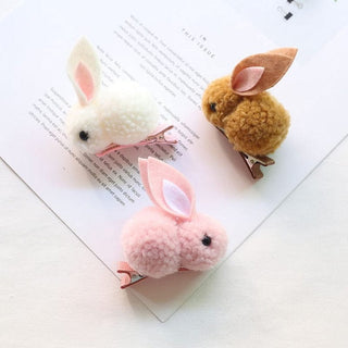 Cute Hair Ball Rabbit Hair Clip Accessory The Kawaii Shoppu