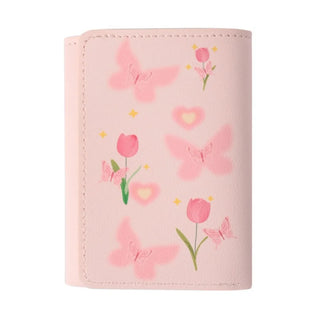 Cute Pink Floral Bow Wallet