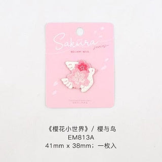 Cute Sakura Flower Embroidery iron on Patches Bird Fashion The Kawaii Shoppu