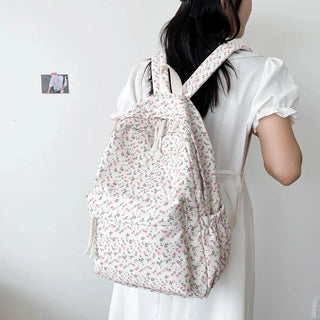Floral Printed Backpack – Large Capacity Preppy School & Travel Bag