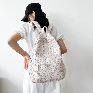 Floral Printed Backpack – Large Capacity Preppy School & Travel Bag