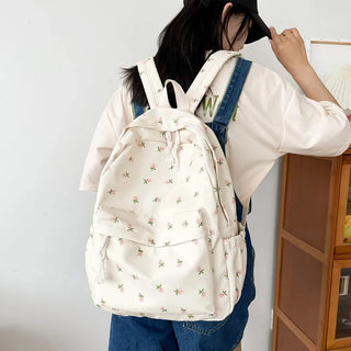 Floral Printed Backpack – Large Capacity Preppy School & Travel Bag
