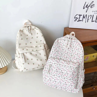 Floral Printed Backpack – Large Capacity Preppy School & Travel Bag
