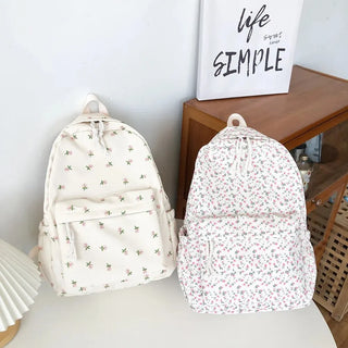 Floral Printed Backpack – Large Capacity Preppy School & Travel Bag