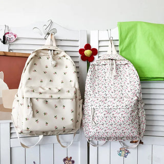 Floral Printed Backpack – Large Capacity Preppy School & Travel Bag