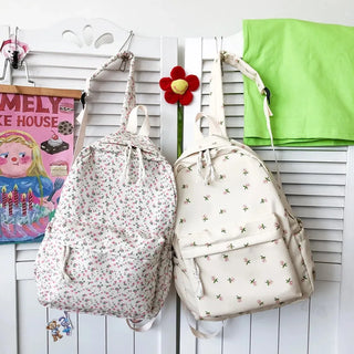 Floral Printed Backpack – Large Capacity Preppy School & Travel Bag