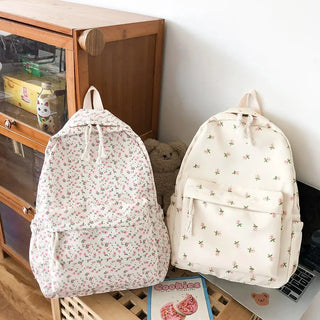 Floral Printed Backpack – Large Capacity Preppy School & Travel Bag