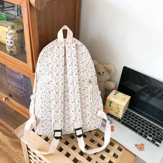 Floral Printed Backpack – Large Capacity Preppy School & Travel Bag