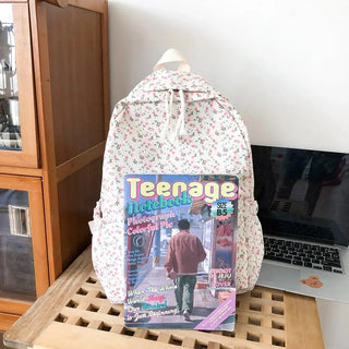 Floral Printed Backpack – Large Capacity Preppy School & Travel Bag