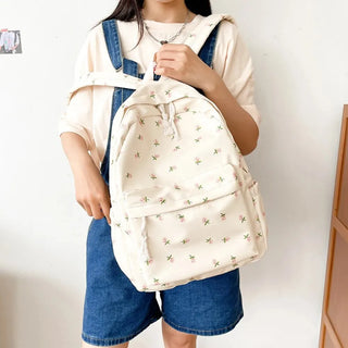 Floral Printed Backpack – Large Capacity Preppy School & Travel Bag