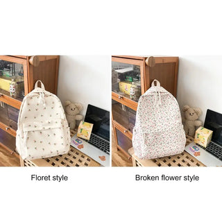 Floral Printed Backpack – Large Capacity Preppy School & Travel Bag