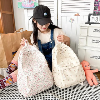 Floral Printed Backpack – Large Capacity Preppy School & Travel Bag