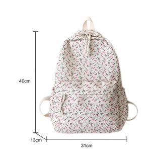 Floral Printed Backpack – Large Capacity Preppy School & Travel Bag