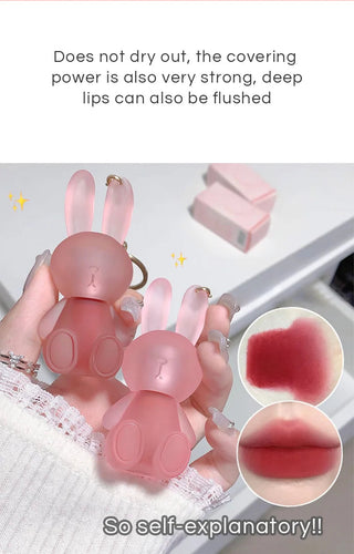 Gege Bear Frosty Bunny Lipgloss Matte Velvet Lip Clay makeup by The Kawaii Shoppu | The Kawaii Shoppu