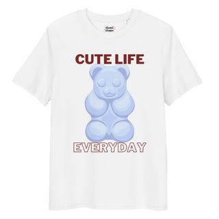 Gummy Bear Cute Life - Organic Cotton Kawaii Tee White S by The Kawaii Shoppu | The Kawaii Shoppu