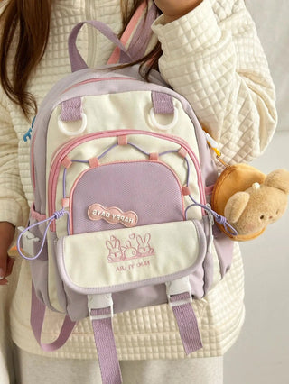 Happy Days Cute Bunny Backpack 33X29X15cm Bag by The Kawaii Shoppu | The Kawaii Shoppu