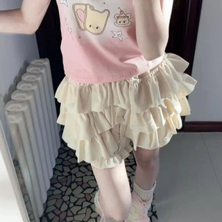 High Waist Ruffle Mini Skirt