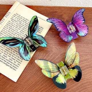 Iridescent Butterfly Hair Claw Clip