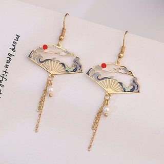 Japan Sun Fan Earrings Accessory The Kawaii Shoppu