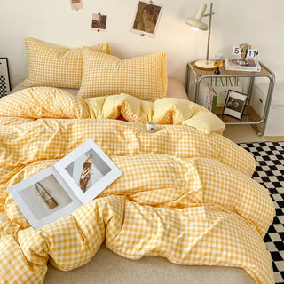Japanese Style Check Duvet Cover Set