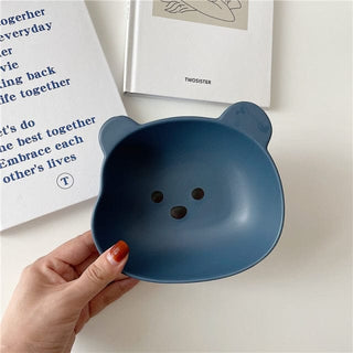 Kawaii Bear Bowl Plate Blue 6 inch bowl Decor The Kawaii Shoppu