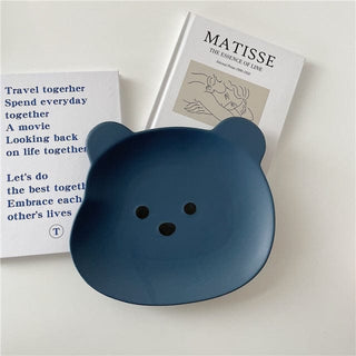 Kawaii Bear Bowl Plate Blue 8 inch plate Decor The Kawaii Shoppu