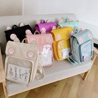 Kawaii Cat Ear Paw Print ITA Backpack Bag by The Kawaii Shoppu | The Kawaii Shoppu