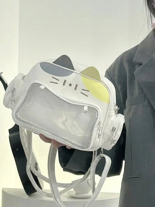 Kawaii Cat Ita Bag – Transparent Pocket Backpack
