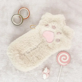 Kawaii Cat Paw Pencil Case Soft Plush Pencil Pouch